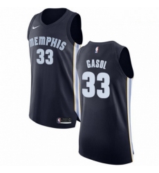 Mens Nike Memphis Grizzlies 33 Marc Gasol Authentic Navy Blue Road NBA Jersey Icon Edition