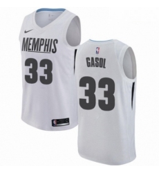 Mens Nike Memphis Grizzlies 33 Marc Gasol Swingman White NBA Jersey City Edition