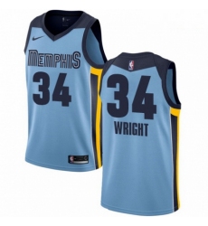 Mens Nike Memphis Grizzlies 34 Brandan Wright Swingman Light Blue NBA Jersey Statement Edition 