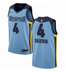 Mens Nike Memphis Grizzlies 4 Wade Baldwin Authentic Light Blue NBA Jersey Statement Edition 