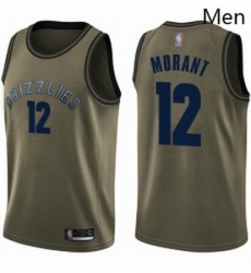 Nike Memphis Grizzlies 12 Ja Morant Green Basketball Swingman Salute to Service Jersey 