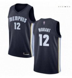 Nike Memphis Grizzlies 12 Ja Morant Navy Blue Basketball Swingman Icon Edition Jersey 