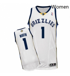 Womens Adidas Memphis Grizzlies 1 Jarell Martin Authentic White Home NBA Jersey 
