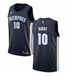 Womens Nike Memphis Grizzlies 10 Mike Bibby Swingman Navy Blue Road NBA Jersey Icon Edition 