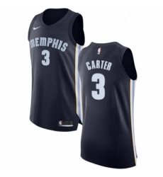 Womens Nike Memphis Grizzlies 3 Jevon Carter Authentic Navy Blue Road NBA Jersey Icon Edition 