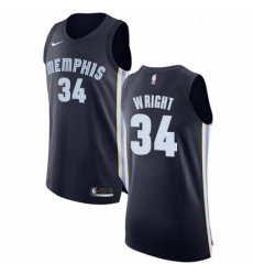 Womens Nike Memphis Grizzlies 34 Brandan Wright Authentic Navy Blue Road NBA Jersey Icon Edition 