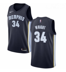 Womens Nike Memphis Grizzlies 34 Brandan Wright Swingman Navy Blue Road NBA Jersey Icon Edition 