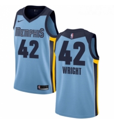 Womens Nike Memphis Grizzlies 42 Lorenzen Wright Swingman Light Blue NBA Jersey Statement Edition