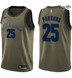 Youth Nike Memphis Grizzlies 25 Chandler Parsons Swingman Green Salute to Service NBA Jersey 