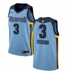 Youth Nike Memphis Grizzlies 3 Allen Iverson Authentic Light Blue NBA Jersey Statement Edition 