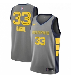 Youth Nike Memphis Grizzlies 33 Marc Gasol Swingman Gray NBA Jersey City Edition
