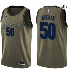 Youth Nike Memphis Grizzlies 50 Bryant Reeves Swingman Green Salute to Service NBA Jersey