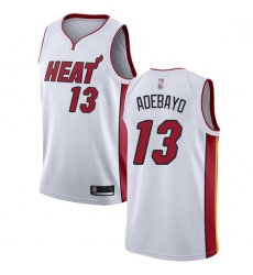 Heat 13 Bam Adebayo White Basketball Swingman Association Edition Jersey