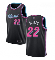 Heat #22 Jimmy Butler Black Basketball Swingman City Edition 2018 19 Jersey