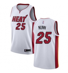 Heat  25 Kendrick Nunn White Basketball Swingman Association Edition Jersey
