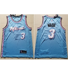 Heat 3 Dwyane Wade Light Blue Nike City Edition Swingman Jersey