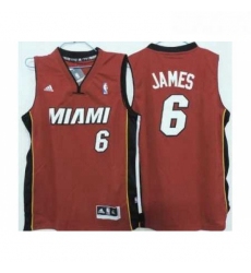 Kids Miami Heat 6 LeBron James Red Revolution 30 Swingman Jerseys 