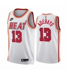 Men Miami Heat 13 Bam Adebayo White Classic Edition Stitched Basketball Jersey