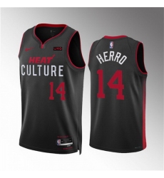 Men Miami Heat 14 Tyler Herro Black 2023 24 City Eddition Stitched Basketball Jersey