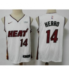 Men Miami Heat 14 Tyler Herro White 2021 Nike Swingman Stitched NBA Jersey With The NEW Sponsor Logo