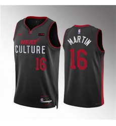 Men Miami Heat 16 Caleb Martin Black 2023 24 City Edition Stitched Basketball Jersey