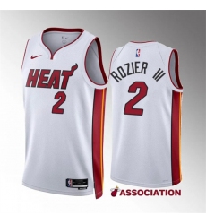 Men Miami Heat 2 Terry Rozier III White Association Edition Stitched Basketball Jersey