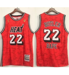 Men Miami Heat 22 Jimmy Butler Red Stitched Jersey