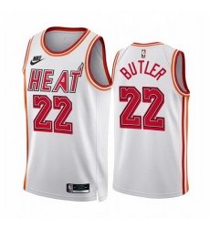 Men Miami Heat 22 Jimmy Butler White Classic Edition Stitched Basketball Jersey