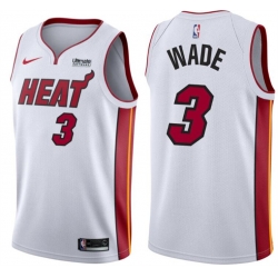Men Miami Heat  3 Dwyane Wade White Association Edition Swingman Stitched Jersey
