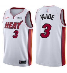 Men Miami Heat 3 Dwyane Wade White Association Edition Swingman Stitched Jersey Men Miami Heat 3 Dwyane Wade White Association Edition Swingman Stitched Jersey