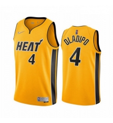 Men Miami Heat 4 Victor Oladipo Yellow NBA Swingman 2020 21 Earned Edition Jersey