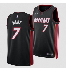 Men Miami Heat 7 Kel 27el Were Black 2024 Draft Icon Edition Stitched Basketball Jersey