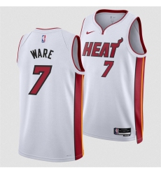 Men Miami Heat 7 Kel 27el Were White 2024 Draft Association Edition Stitched Basketball Jersey