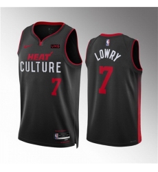 Men Miami Heat 7 Kyle Lowry Red Black 2023 24 City Edition Stitched Basketball Jersey