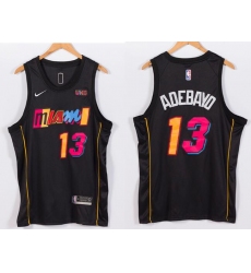 Men Nike Miami Heat 13 Bam Adebayo NBA Swingman 2021 New City Edition Jersey