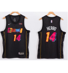Men Nike Miami Heat 14 Tyler Herro NBA Swingman 2021 New City Edition Jersey