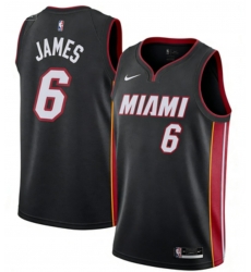Men Nike Miami Heat 3 Lebron James Black Stitched Jersey
