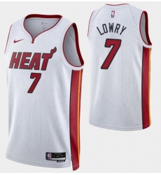 Men Nike Miami Heat 7 Kyle Lowry White NBA Swingman Statement Edition Jersey