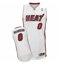 Mens Adidas Miami Heat 0 Josh Richardson Authentic White Home NBA Jersey