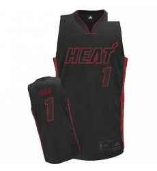 Mens Adidas Miami Heat 1 Chris Bosh Authentic Black BlackRed No NBA Jersey