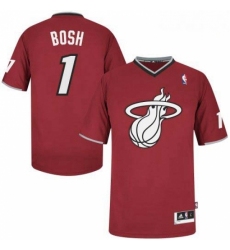 Mens Adidas Miami Heat 1 Chris Bosh Authentic Red 2013 Christmas Day NBA Jersey