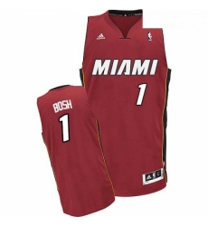 Mens Adidas Miami Heat 1 Chris Bosh Swingman Red Alternate NBA Jersey