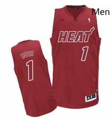 Mens Adidas Miami Heat 1 Chris Bosh Swingman Red Big Color Fashion NBA Jersey