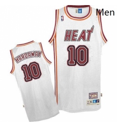 Mens Adidas Miami Heat 10 Tim Hardaway Authentic White Throwback NBA Jersey