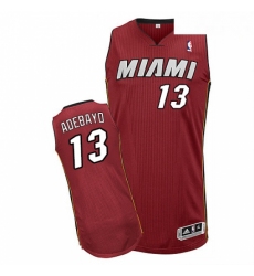 Mens Adidas Miami Heat 13 Edrice Adebayo Authentic Red Alternate NBA Jersey 