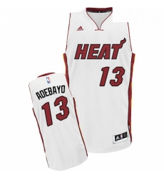 Mens Adidas Miami Heat 13 Edrice Adebayo Swingman White Home NBA Jersey 