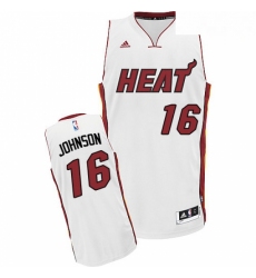 Mens Adidas Miami Heat 16 James Johnson Swingman White Home NBA Jersey