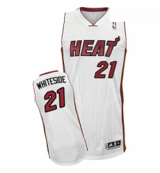 Mens Adidas Miami Heat 21 Hassan Whiteside Authentic White Home NBA Jersey