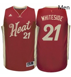 Mens Adidas Miami Heat 21 Hassan Whiteside Swingman Red 2015 16 Christmas Day NBA Jersey