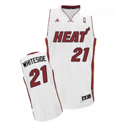 Mens Adidas Miami Heat 21 Hassan Whiteside Swingman White Home NBA Jersey